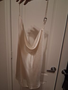 Reformation Cream Satin Slip Dress